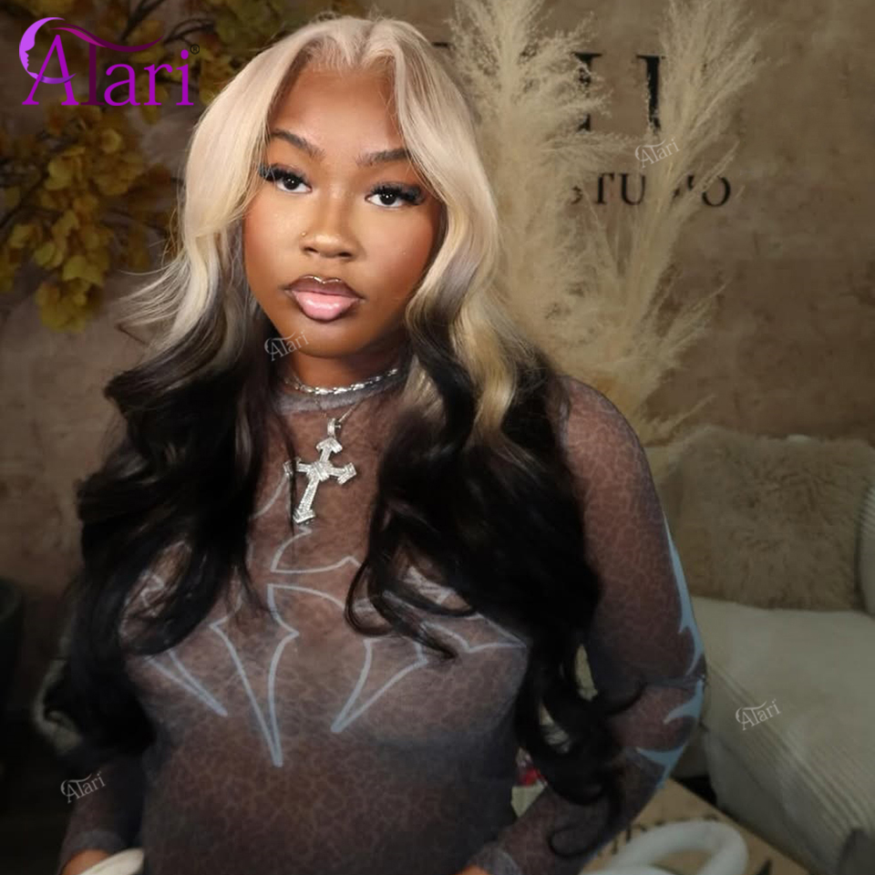 613 Blonde Body Wave Lace Front Wig - Peruki z ludzkich włosów ombre blond