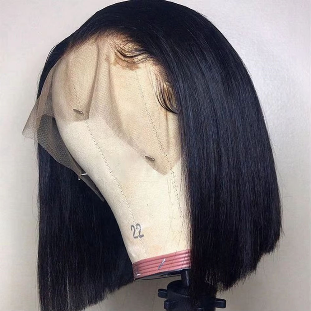 Pre Parted 13X4 Lace Front Bob Wig - Gotowe, bezklejowe peruki z naturalnych włosów,