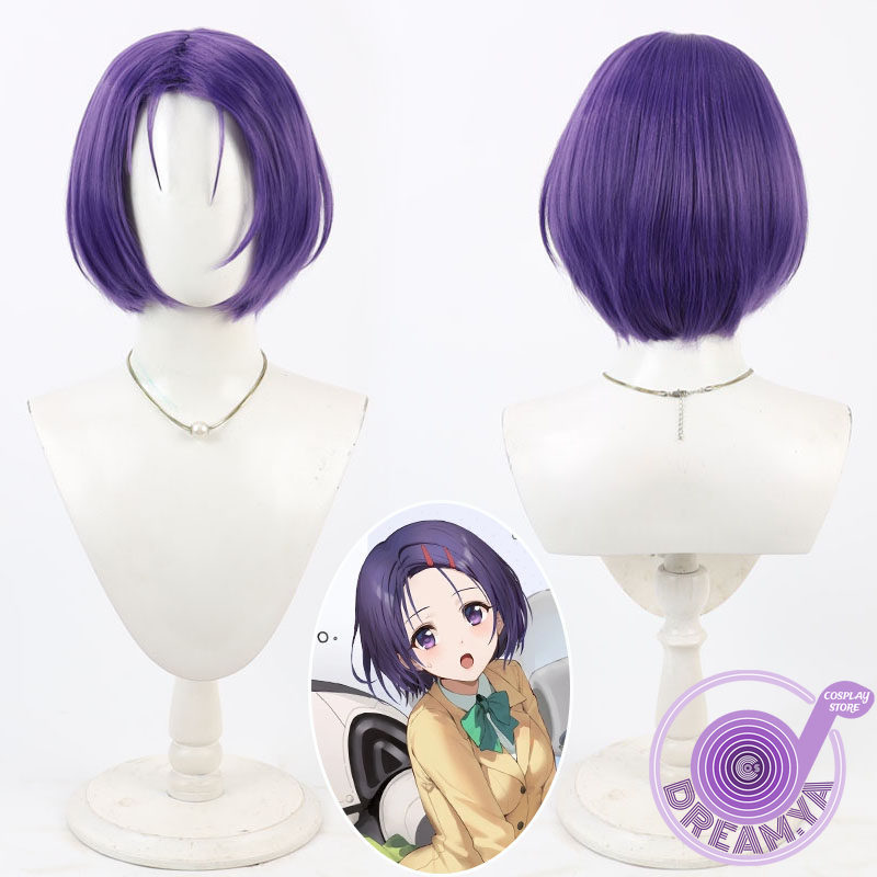 Synthetic Wigs - Peruka Cosplay Sairenji Haruna Fioletowa Krótka