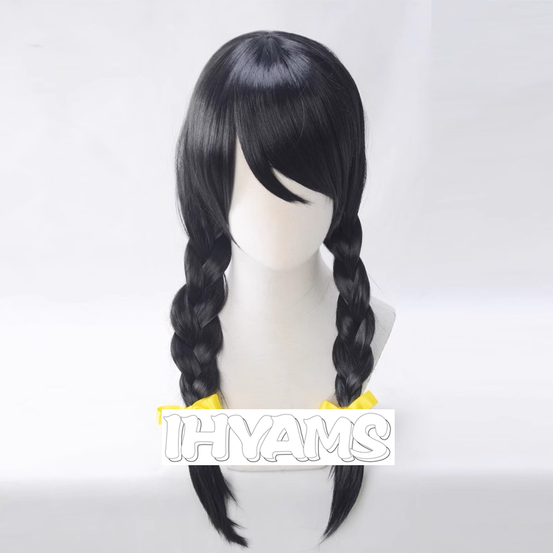 Synthetic Braided Wigs For Black Women - Bakemonogatari Hanekawa Tsubasa peruka Cosplay czarne