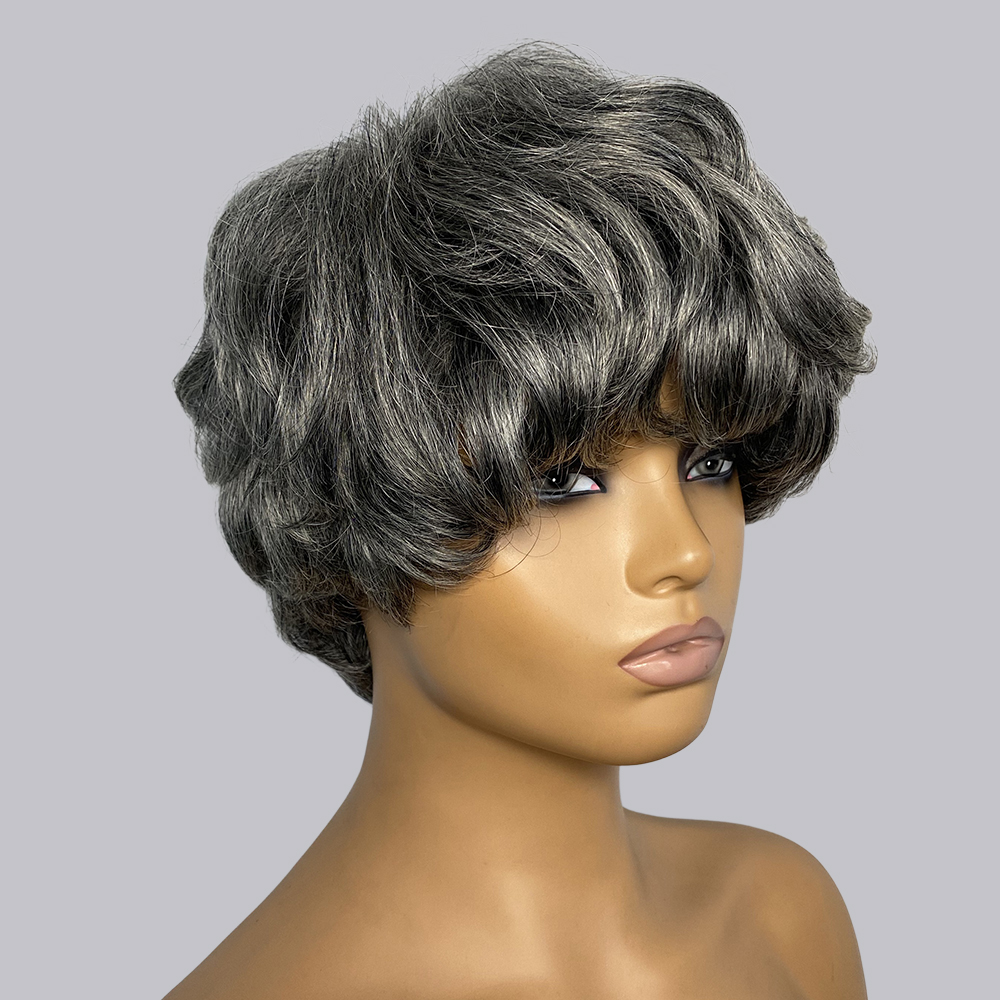 Short Pixie Cut Wig Human Hair Cheap - Peruki z ludzkich włosów w stylu