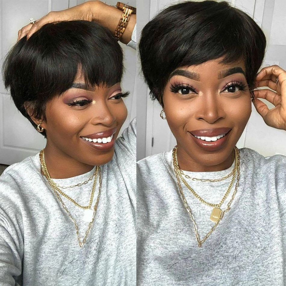 Krótkie peruki z naturalnych w – Short Pixie Cut Wig Human Hair Cheap recenzja i cena