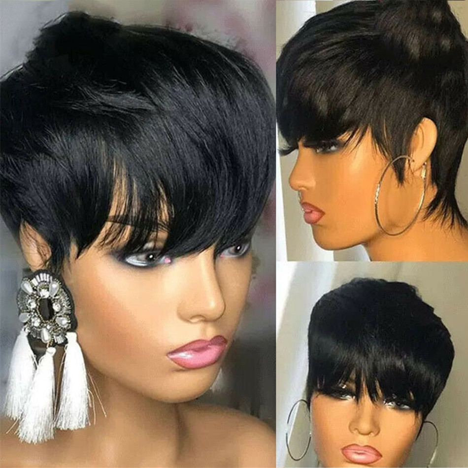 Krótkie peruki z naturalnych w – Short Pixie Cut Wig Human Hair Cheap recenzja i cena