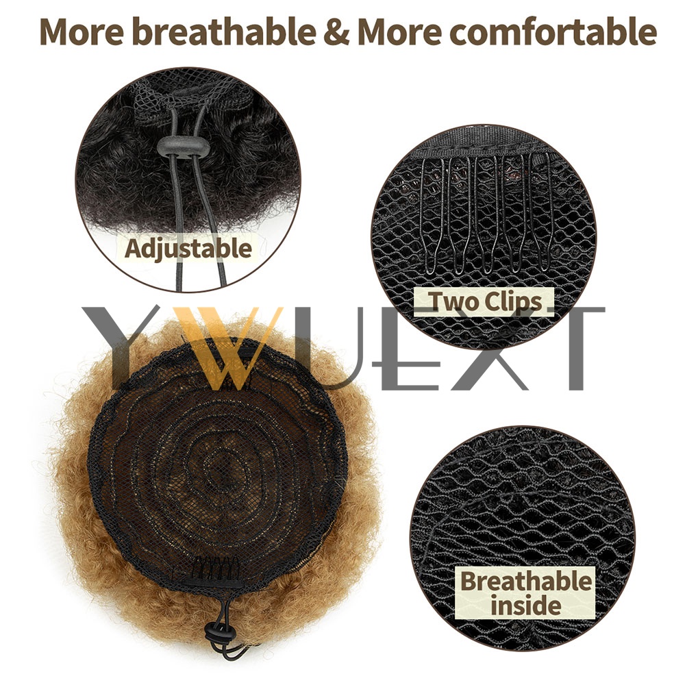 YWUEXT Honey Gold Afro Kinky P – Drawstring Afro Curly Puff Ponytail recenzja i cena