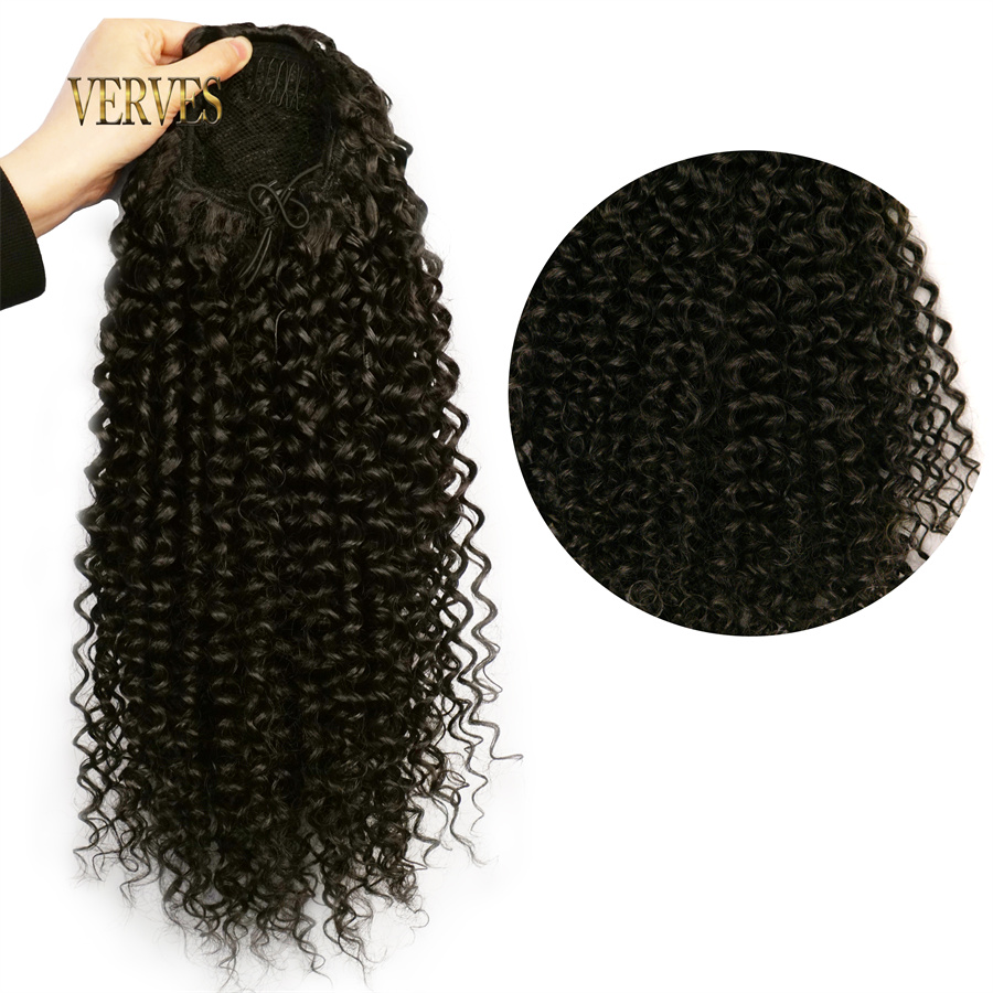 VERVES syntetyczny sznurek Puf – Drawstring Afro Curly Puff Ponytail recenzja i cena