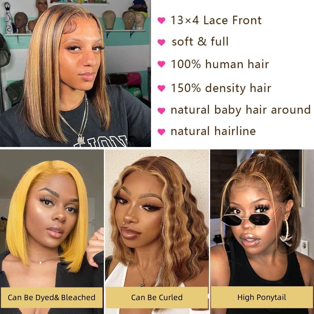 Peruka Bob z naturalnych włosó – Pre Parted 13X4 Lace Front Bob Wig recenzja i cena