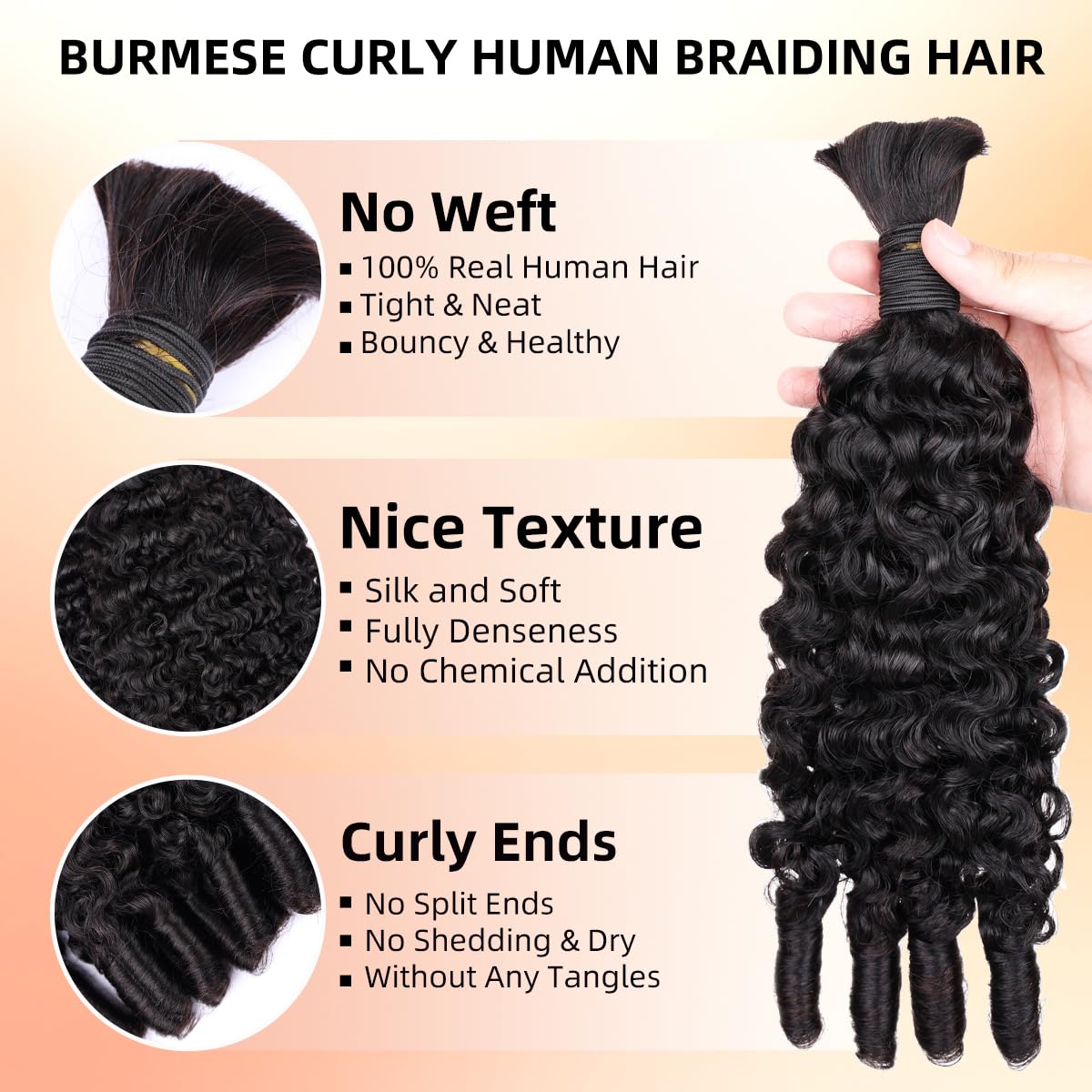 Włosy do zaplatania 15A, ludzk – Water Wave Bulk Human Hair For Braiding recenzja i cena