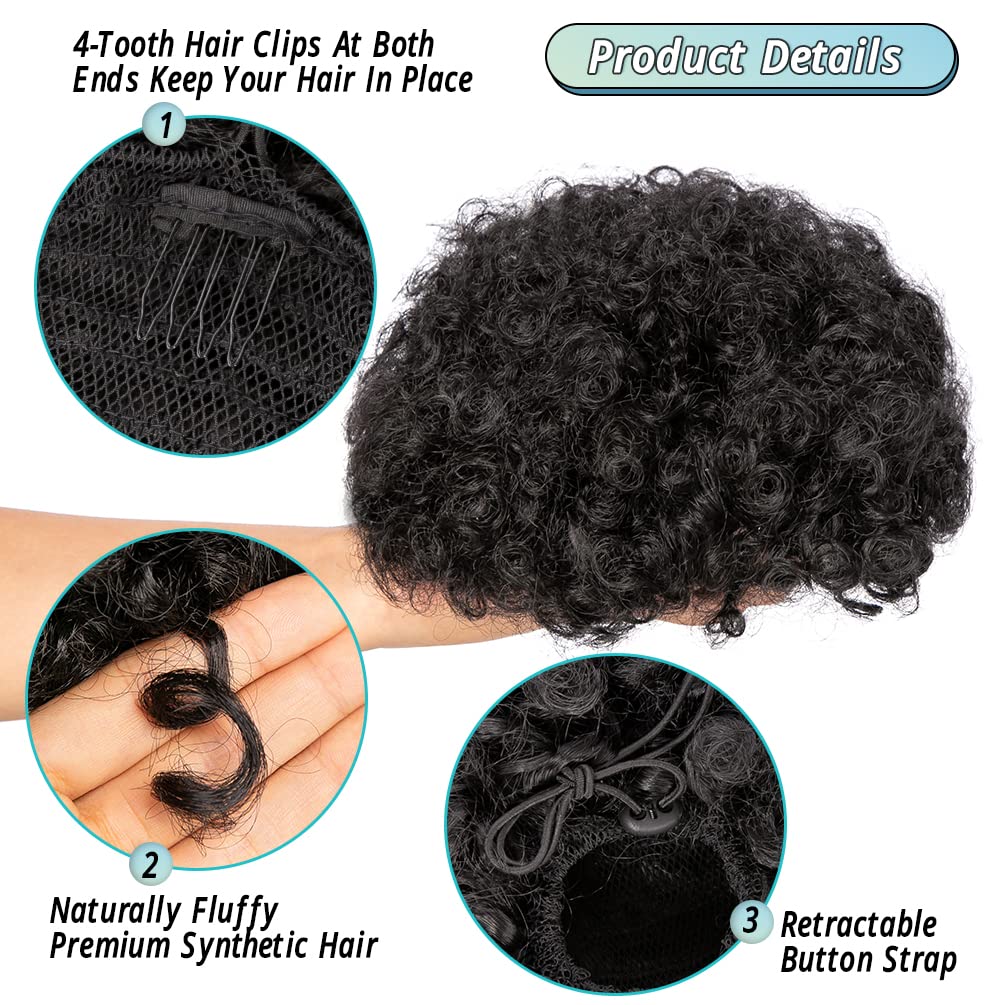 6Inch Afro Puff Drawstring Pon – Drawstring Afro Curly Puff Ponytail recenzja i cena