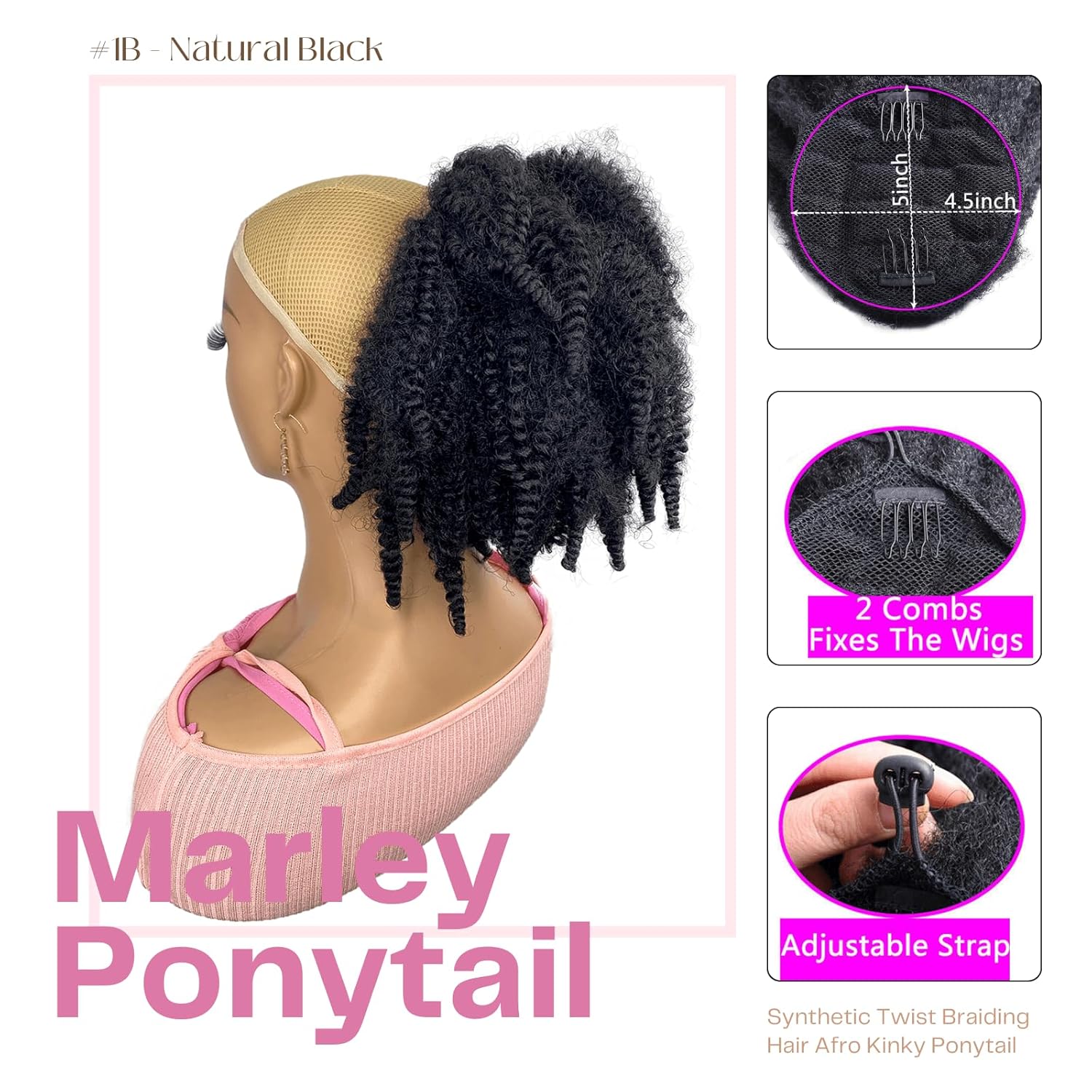 12-calowy Krótki Kucyk z Włosó – Drawstring Afro Curly Puff Ponytail recenzja i cena
