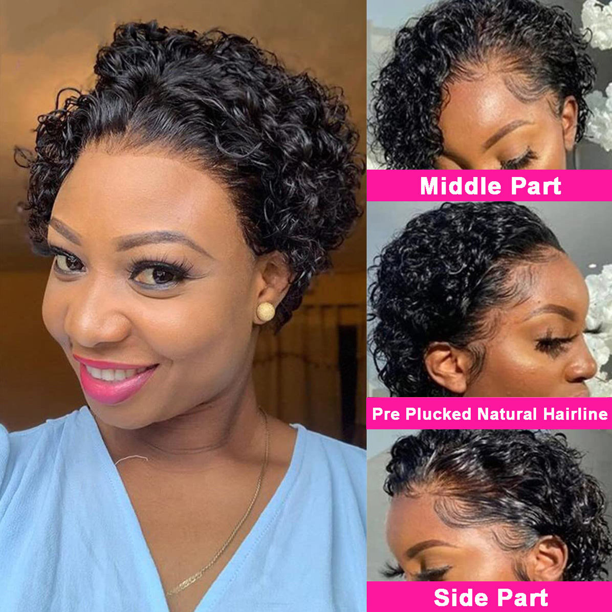 Peruki Pixie Cut 13x4, kręcone – Short Pixie Cut Wig Human Hair Cheap recenzja i cena
