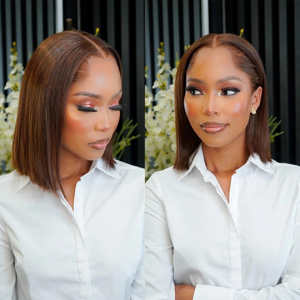 Peruka w kolorze ciemnego brąz – Pre Parted 13X4 Lace Front Bob Wig recenzja i cena