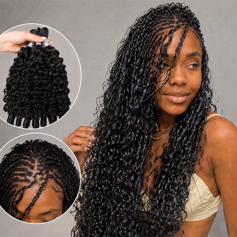 12A 12-30 cali 1-5 szt. Włosy  – Water Wave Bulk Human Hair For Braiding recenzja i cena